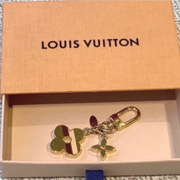 Louis Vuitton Monogram Stripes Flowers Key Ring Bag Charm With Box - Picture 7 of 13